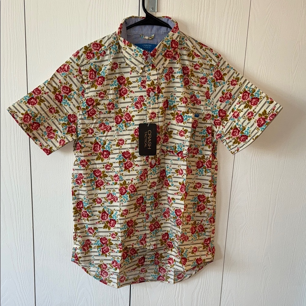 Floral Short Sleeve Button Down Shirt